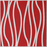 Scarlet 18mm Layered Engraved River felt sample with white wavy vertical grooves