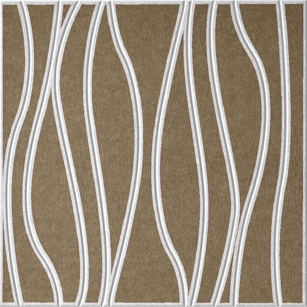 Timber 18mm Layered Engraved River felt sample with white wavy vertical grooves