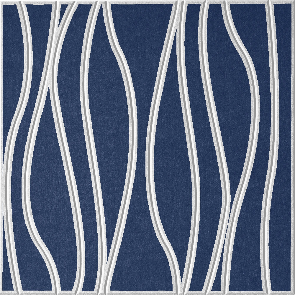 Admiral 18mm Layered Engraved River felt sample with white wavy vertical grooves