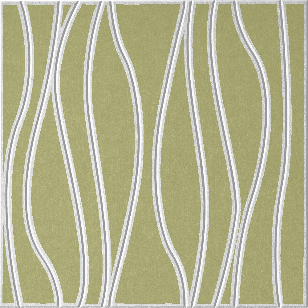 Aloe 18mm Layered Engraved River felt sample with white wavy vertical grooves
