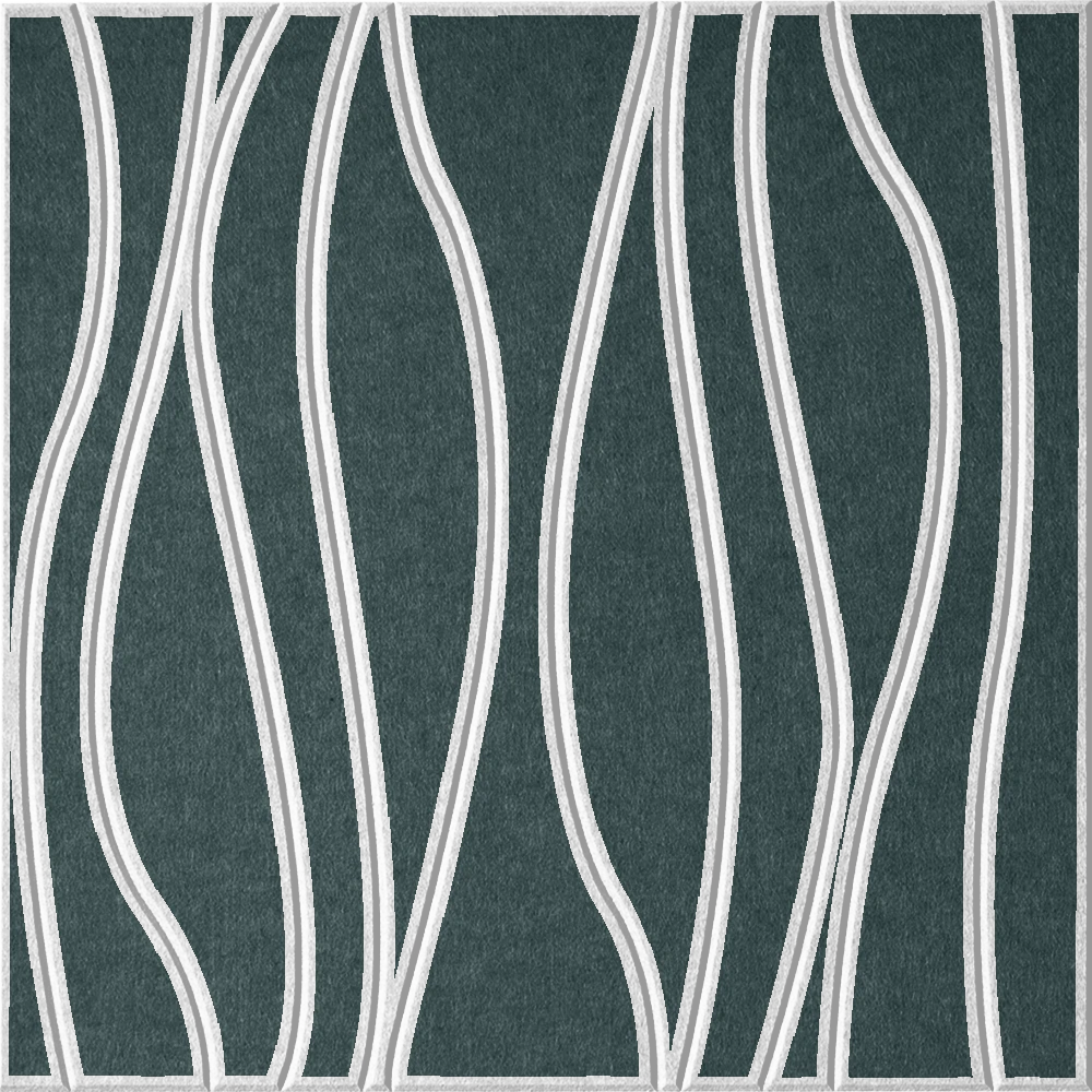 Atlantic 18mm Layered Engraved River felt sample with white wavy vertical grooves