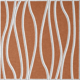 Cinnamon 18mm Layered Engraved River felt sample with white wavy vertical grooves