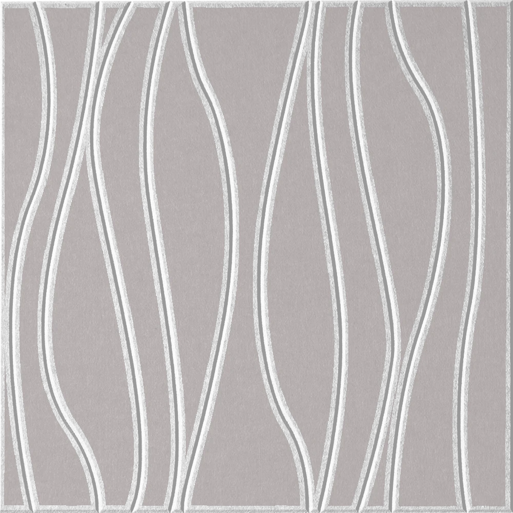 Fog 18mm Layered Engraved River felt sample with white wavy vertical grooves