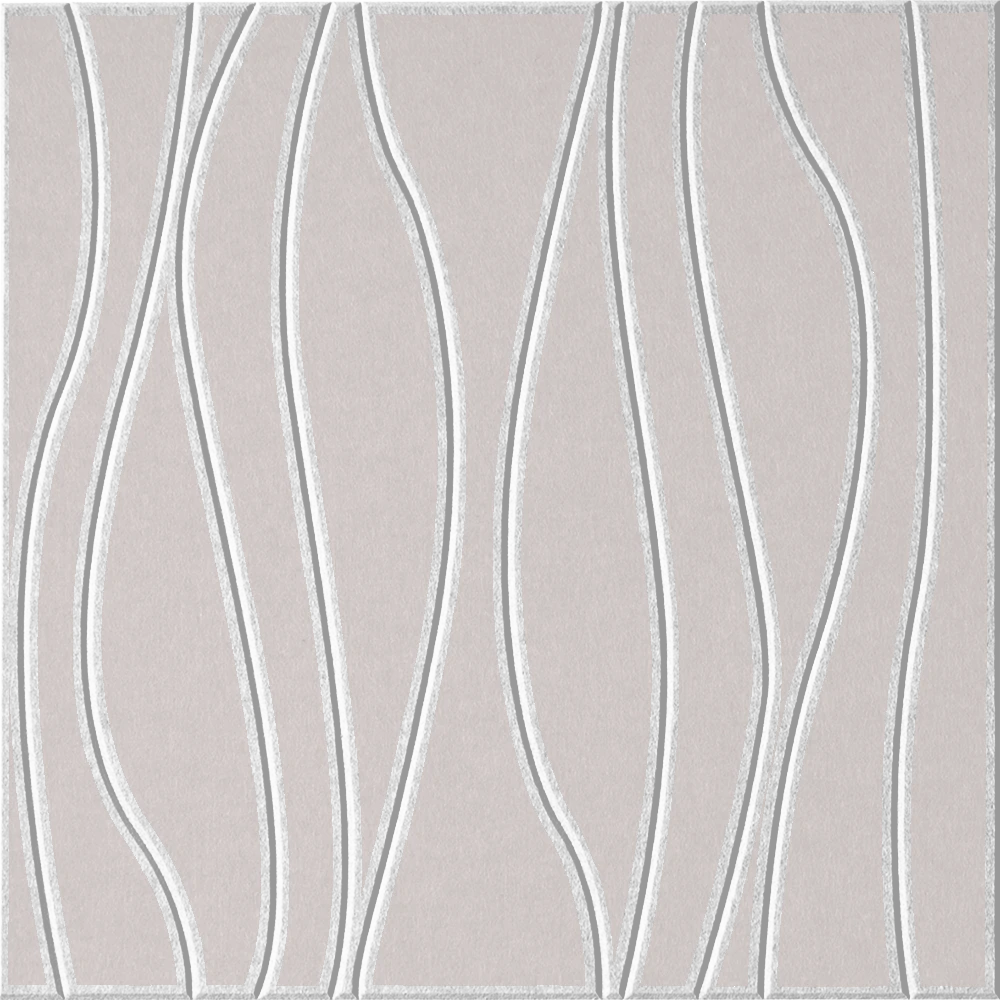 Latte 18mm Layered Engraved River felt sample with white wavy vertical grooves