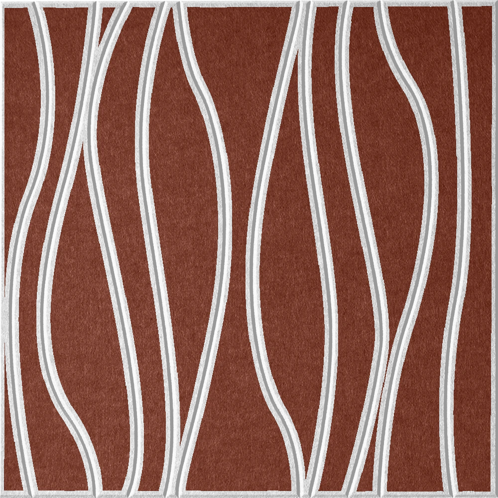 Moab 18mm Layered Engraved River felt sample with white wavy vertical grooves