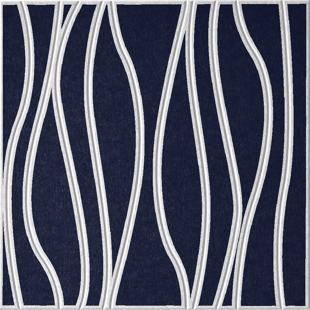 Oxford 18mm Layered Engraved River felt sample with white wavy vertical grooves