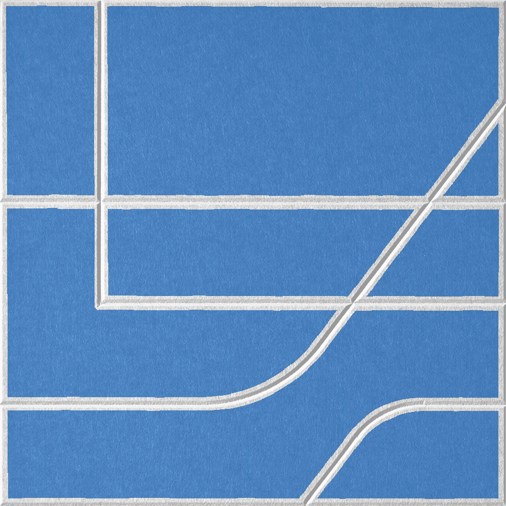 Cayman 18mm Layered Engraved Subway felt sample with white offset stepped line grooves