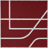 Crimson 18mm Layered Engraved Subway felt sample with white offset stepped line grooves