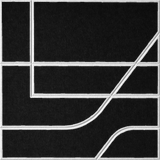 Ebony 18mm Layered Engraved Subway felt sample with white offset stepped line grooves