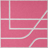 Hot Pink 18mm Layered Engraved Subway felt sample with white offset stepped line grooves
