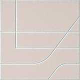 Ivory 18mm Layered Engraved Subway felt sample with white offset stepped line grooves