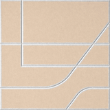 Porcelain 18mm Layered Engraved Subway felt sample with white offset stepped line grooves