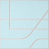 Powder Blue 18mm Layered Engraved Subway felt sample with white offset stepped line grooves