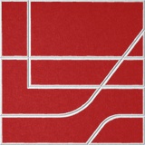 Scarlet 18mm Layered Engraved Subway felt sample with white offset stepped line grooves