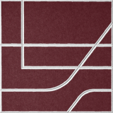 Wine 18mm Layered Engraved Subway felt sample with white offset stepped line grooves