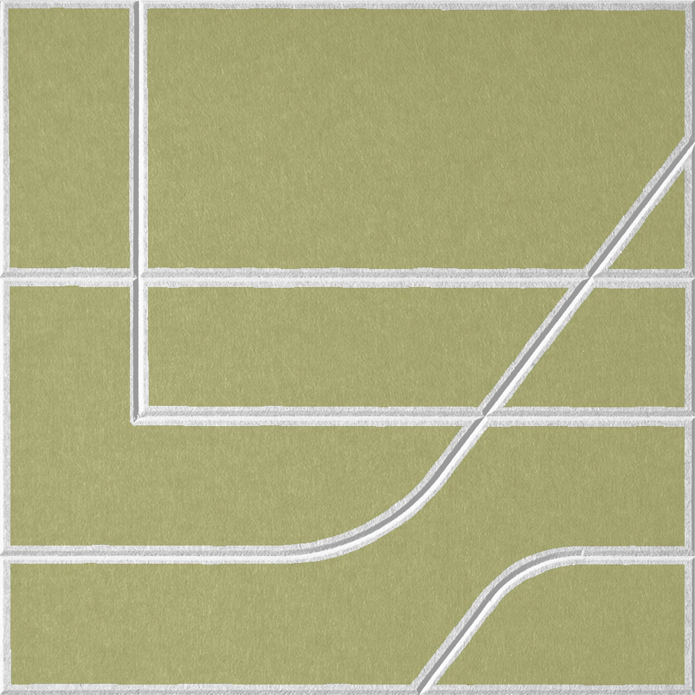 Aloe 18mm Layered Engraved Subway felt sample with white offset stepped line grooves