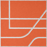Aries 18mm Layered Engraved Subway felt sample with white offset stepped line grooves