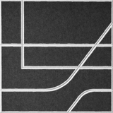 Cast 18mm Layered Engraved Subway felt sample with white offset stepped line grooves