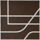 Cocoa 18mm Layered Engraved Subway felt sample with white offset stepped line grooves
