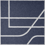 Indigo 18mm Layered Engraved Subway felt sample with white offset stepped line grooves