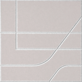 Latte 18mm Layered Engraved Subway felt sample with white offset stepped line grooves