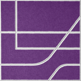 Lavender 18mm Layered Engraved Subway felt sample with white offset stepped line grooves