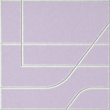 Lilac 18mm Layered Engraved Subway felt sample with white offset stepped line grooves