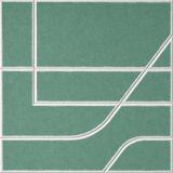 Mint 18mm Layered Engraved Subway felt sample with white offset stepped line grooves
