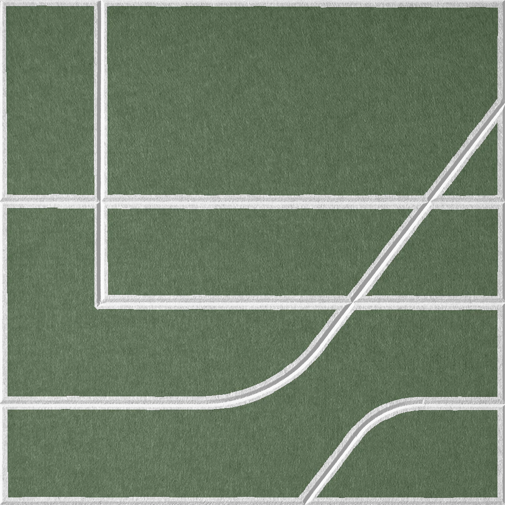 Palm 18mm Layered Engraved Subway felt sample with white offset stepped line grooves