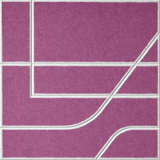 Plum 18mm Layered Engraved Subway felt sample with white offset stepped line grooves