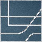 Slate Blue 18mm Layered Engraved Subway felt sample with white offset stepped line grooves