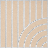 Modern cream acoustic wall tile with vertical lines and layered curved pattern