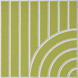 Modern bright green acoustic wall tile with vertical lines and layered curved pattern