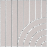 Decorative cream felt wall tile with linear and curved geometric shapes