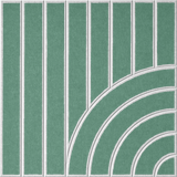 Soft green acoustic felt tile with vertical stripes and a modern curved design