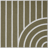 Green acoustic felt tile featuring vertical stripes and modern curved design 
