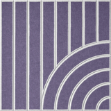 Shade of purple felt tile featuring stripes and modern curved design