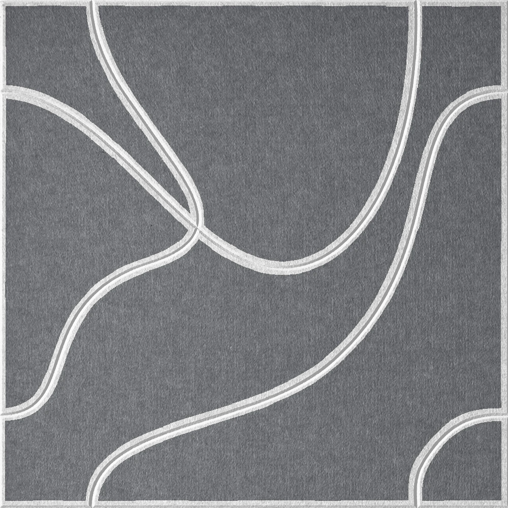 Armor 18mm Layered Engraved Topo felt sample with white flowing topographic line grooves