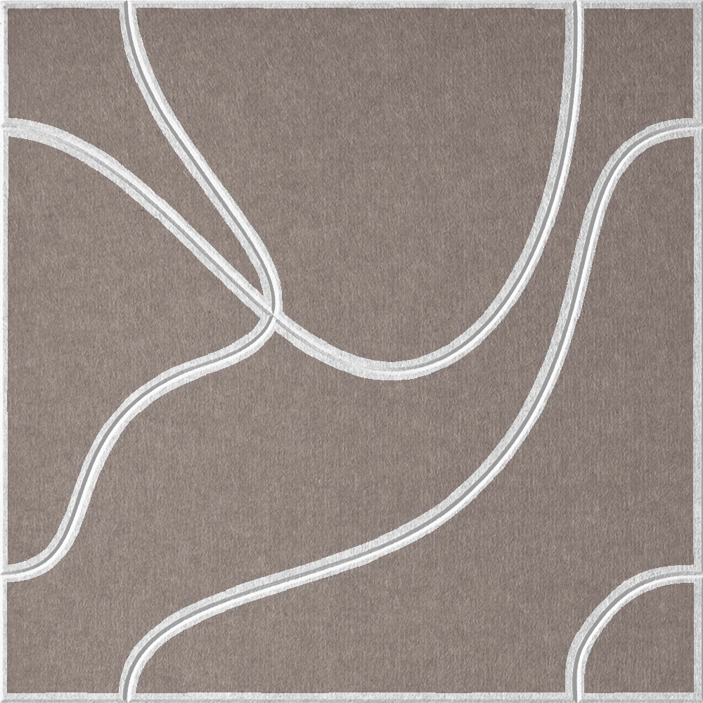 Ash 18mm Layered Engraved Topo felt sample with white flowing topographic line grooves
