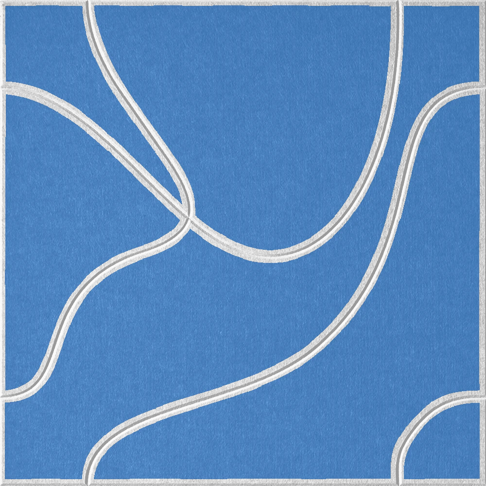 Cayman 18mm Layered Engraved Topo felt sample with white flowing topographic line grooves