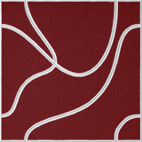Crimson 18mm Layered Engraved Topo felt sample with white flowing topographic line grooves