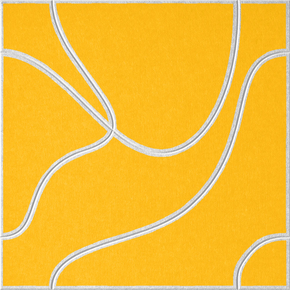 Dandelion 18mm Layered Engraved Topo felt sample with white flowing topographic line grooves