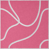 Hot Pink 18mm Layered Engraved Topo felt sample with white flowing topographic line grooves