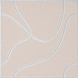 Ivory 18mm Layered Engraved Topo felt sample with white flowing topographic line grooves