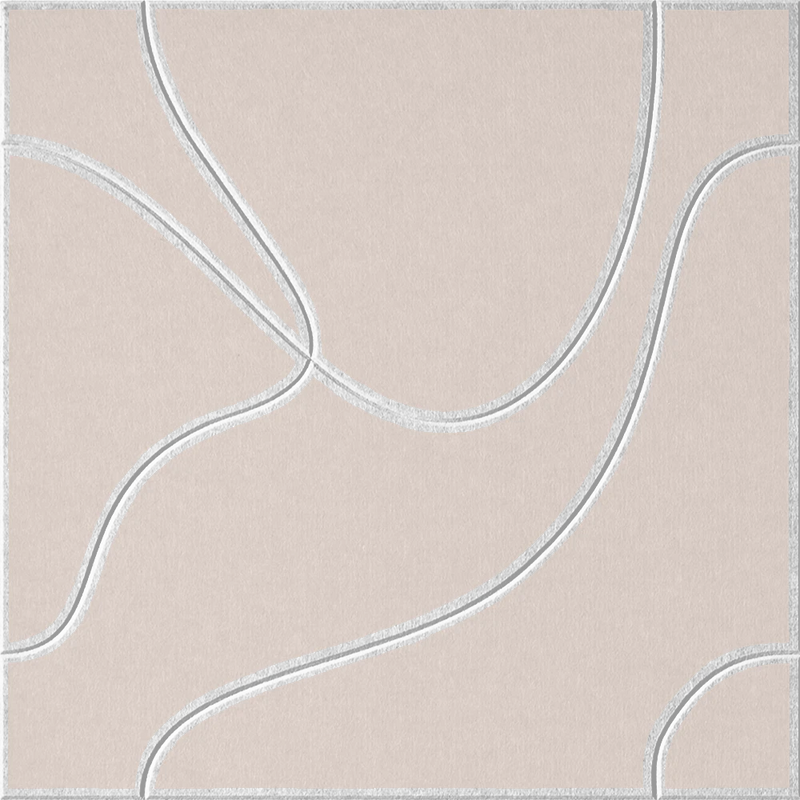 Ivory 18mm Layered Engraved Topo felt sample with white flowing topographic line grooves
