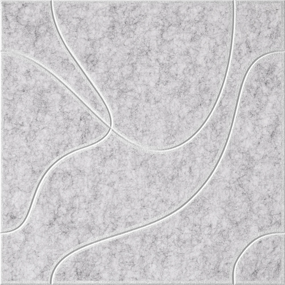 Nickel 18mm Layered Engraved Topo felt sample with white flowing topographic line grooves