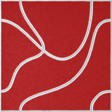 Scarlet 18mm Layered Engraved Topo felt sample with white flowing topographic line grooves
