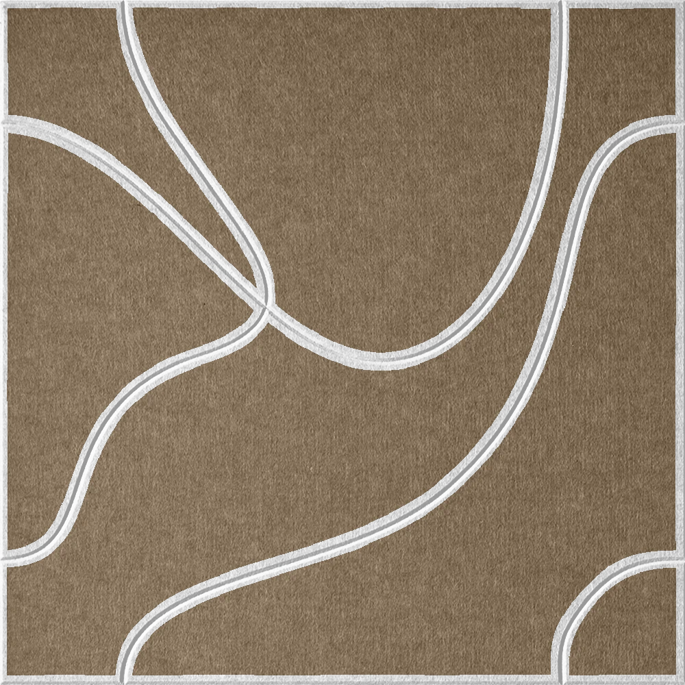 Timber 18mm Layered Engraved Topo felt sample with white flowing topographic line grooves