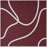 Wine 18mm Layered Engraved Topo felt sample with white flowing topographic line grooves
