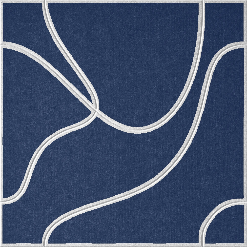 Admiral 18mm Layered Engraved Topo felt sample with white flowing topographic line grooves